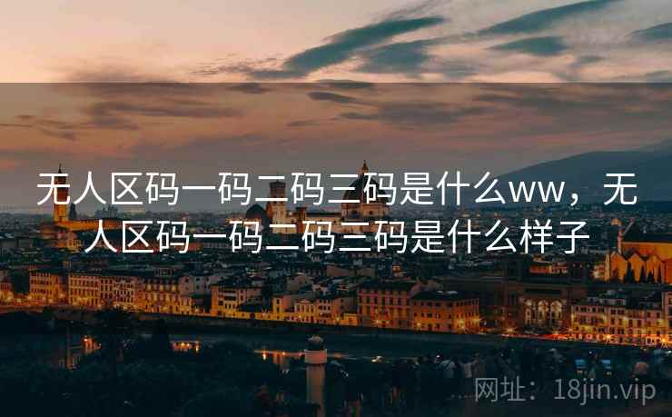 无人区码一码二码三码是什么ww，无人区码一码二码三码是什么样子