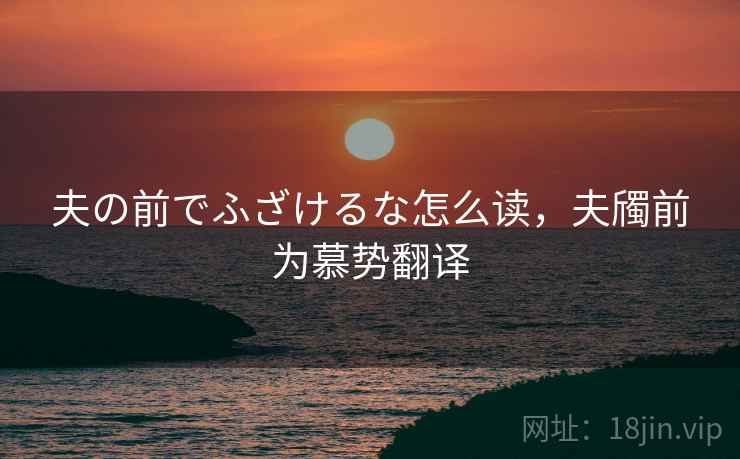 夫の前でふざけるな怎么读，夫斶前为慕势翻译